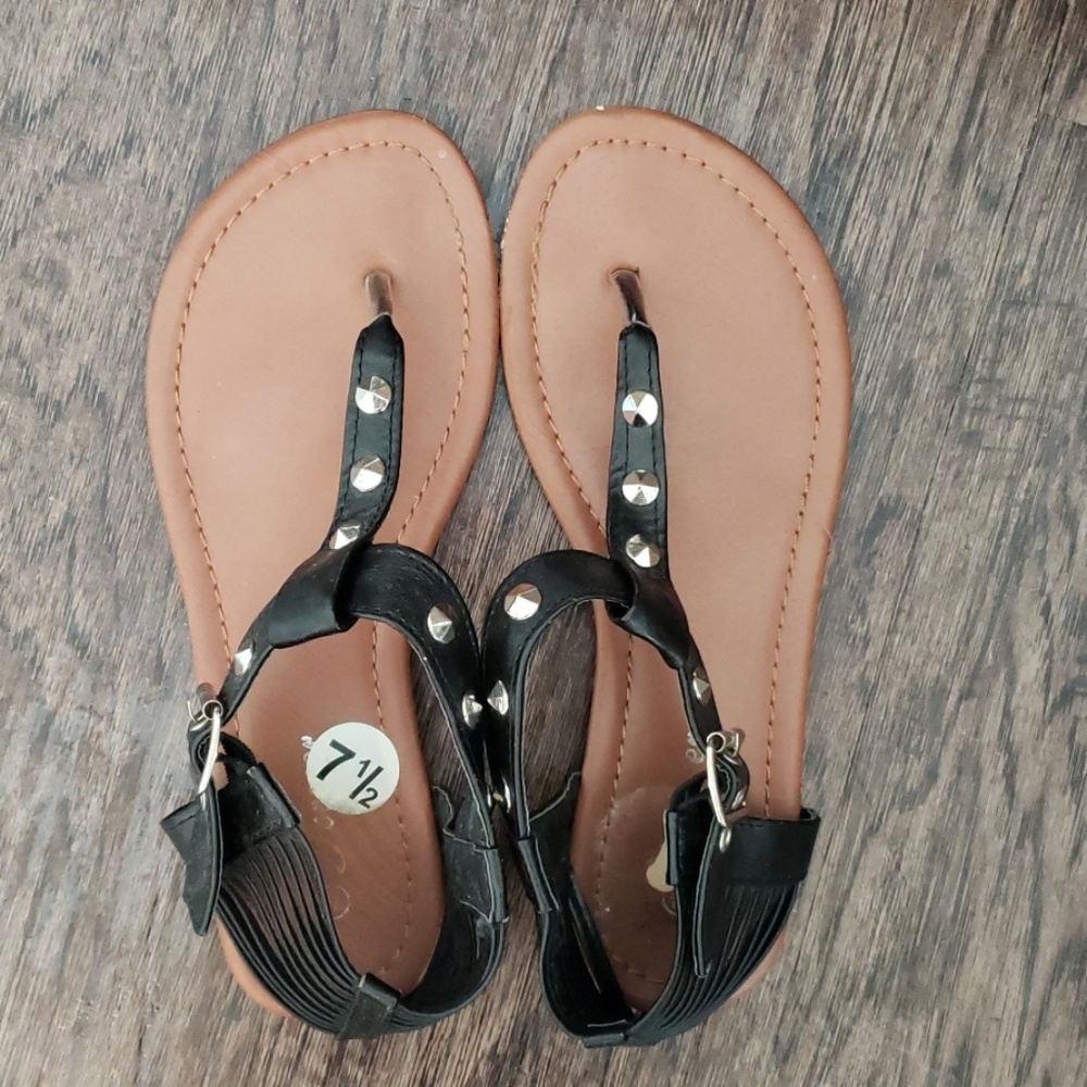 Black studded sandals